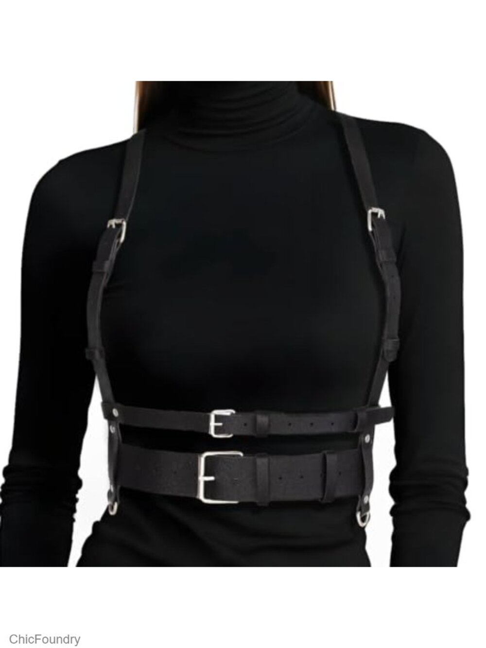 Punk Leather Harness Waist Belt Adjustable Gothic Corset Belt Rave Party